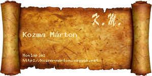 Kozma Márton névjegykártya