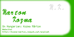 marton kozma business card