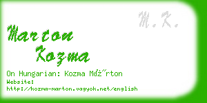 marton kozma business card